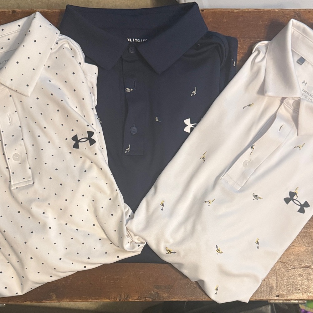 Under Armour Men's Polo Trio - Navy, White, Cream